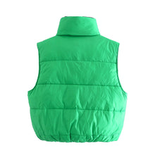 Load image into Gallery viewer, Winter Women Puffer Vests Vintage Green Double-Sided Sleeveless Jacket - nevaehshalo
