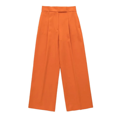 Spring New Women's Clothing European And American Style Pleated High Waist Wide Leg Pants - nevaehshalo