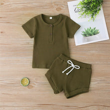 Load image into Gallery viewer, Boys and  Girls Summer Clothes Tops+Shorts  Outfits Sets - nevaehshalo
