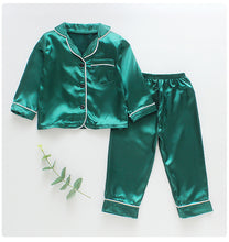 Load image into Gallery viewer, LJW Children&#39;s pajamas set Baby suit Kids Clothes Toddler Boys Girls Ice silk satin Tops Pants Set home Wear Kids pajamas - nevaehshalo
