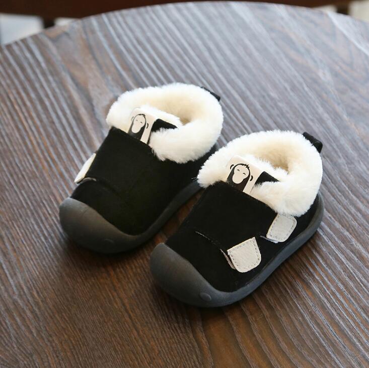 Infant Toddler Boots Winter Warm Plush Baby Girls Boys Snow Boots Outdoor Comfortable Soft Bottom Non-Slip Child Kids Shoes - nevaehshalo