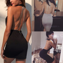 Load image into Gallery viewer, Sexy Women Dresses Summer Backless Deep V Rhinestone Sleeveless - nevaehshalo
