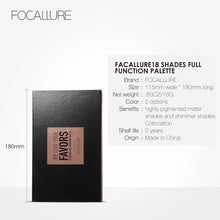 Load image into Gallery viewer, FOCALLURE 18 Colors Palette Shimmer Matte Pigment Eye Shadow Cosmetics Mineral Nude Glitter Eye Makeup Beauty - nevaehshalo
