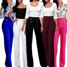 Load image into Gallery viewer, Wide Leg High Waist Women Pants Button Plus Size
