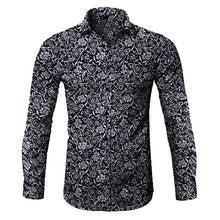 Load image into Gallery viewer, Men  Long Sleeve Top  Floral Male Casual Shirts - nevaehshalo
