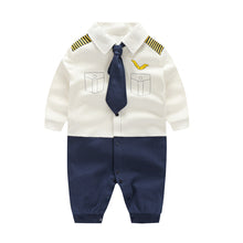 Load image into Gallery viewer, Boy Rompers  Tie Gentleman Suit Bow - nevaehshalo
