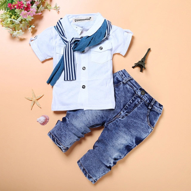 Boy Clothing Sets T-shirt+Jeans - nevaehshalo