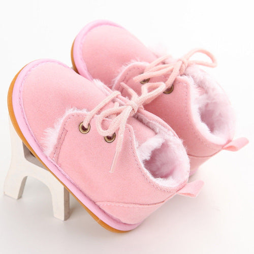 Newborn Baby Girl Boy Shoes Warm Snow Boots Toddler Infant Booties Prewalker Black White Pink - nevaehshalo