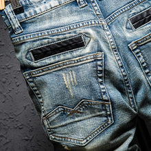 Load image into Gallery viewer, Summer Fashion Brand Design Blue Men Streetwear Ripped Bermuda Jeans Short - nevaehshalo
