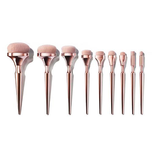 9 PCS Makeup Brushes Set Rose Golden Beauty Cosmetic Tool - nevaehshalo