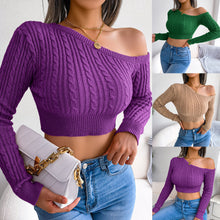 Load image into Gallery viewer, Winter Fashion Twist Strapless Long-Sleeved Short Knitted Sweater
