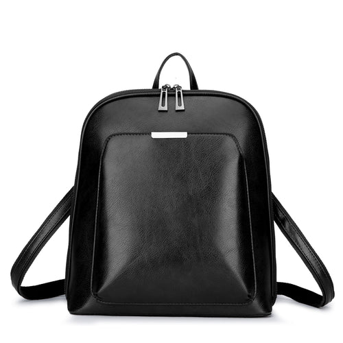 Women Backpack high quality PU Leather  Fashion Backpacks Large Capacity Vintage Shoulder Bags - nevaehshalo