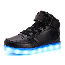 Load image into Gallery viewer, Led Children Shoes USB Charging Basket Shoes With Light Up Kids Casual Boys&amp;Girls Luminous Sneakers Gold silver - nevaehshalo
