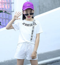 Load image into Gallery viewer, Two Pieces Set For Girls Summer Style Teenage Girl Hip Hop Clothing 4 6 8 10 12 14Years - nevaehshalo
