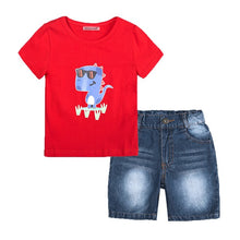 Load image into Gallery viewer, Boys Sport Suits T-shirt Suspender Trousers 2pcs Sets - nevaehshalo
