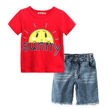 Load image into Gallery viewer, Boys Sport Suits T-shirt Suspender Trousers 2pcs Sets - nevaehshalo
