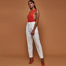 Load image into Gallery viewer, Women Casual Pants High Waist Autumn Belted Straight Leg Slacks - nevaehshalo
