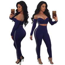 Load image into Gallery viewer, Sexy two piece set Short tube tops Pencil Pants Plus size women tracksuit womens two piece sets Fashion outfits - nevaehshalo
