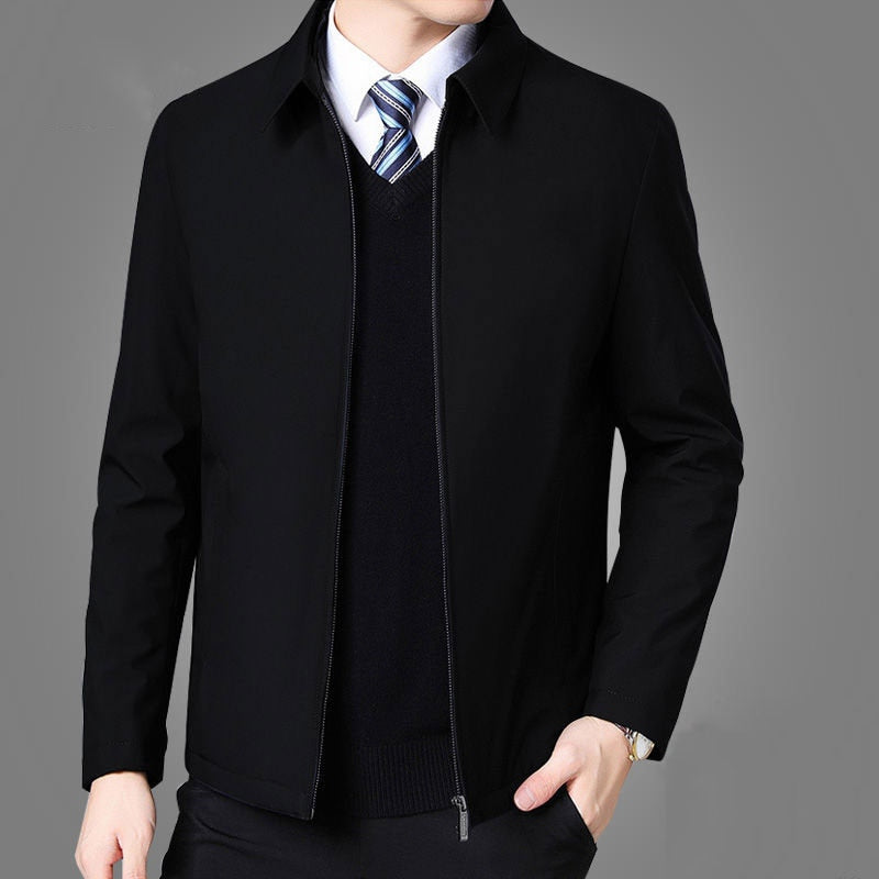 Mens Jackets And Coats Turn Down Collar Men Winter Jacket Zipper Side Pocket Men's Clothing Fashion Long Sleeve Coat Men - nevaehshalo