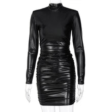 Load image into Gallery viewer, New Fashion Sexy Slim Slimming Ruffled Long Sleeve Dress Knitted Bag Hip Skirt - nevaehshalo
