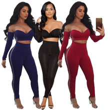 Load image into Gallery viewer, Sexy two piece set Short tube tops Pencil Pants Plus size women tracksuit womens two piece sets Fashion outfits - nevaehshalo
