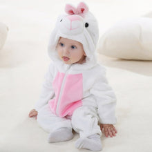 Load image into Gallery viewer, Cute Cartoon Flannel Baby Rompers Novelty Rabbit Cotton Baby Boys Girls Animal Rompers Stitch Baby&#39;s Sets kigurumi New born - nevaehshalo
