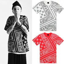 Load image into Gallery viewer, Bandana Shirt Cotton West Cashew T Shirt Bandana  Men Fashion Camisa Hip Hop Bandana T Shirt - nevaehshalo
