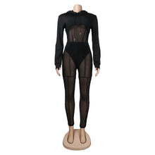 Load image into Gallery viewer, American Sexy Gauze Net Long Sleeve Two-Piece  Suit
