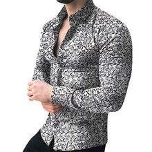 Load image into Gallery viewer, Men  Long Sleeve Top  Floral Male Casual Shirts - nevaehshalo
