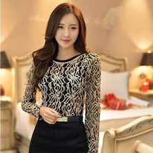 Load image into Gallery viewer, Arrival Women Clothing Elegant Vintage Black Lace Chiffon Blouse
