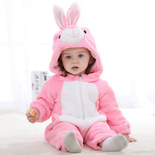 Load image into Gallery viewer, Cute Cartoon Flannel Baby Rompers Novelty Rabbit Cotton Baby Boys Girls Animal Rompers Stitch Baby&#39;s Sets kigurumi New born - nevaehshalo
