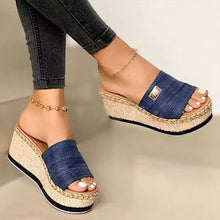 Load image into Gallery viewer, New Female Shoes Fashion Heeled Casual Summer Slides Slippers - nevaehshalo
