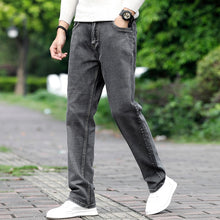 Load image into Gallery viewer, Brand Men Grey Casual Jeans  Business Stretch Straight Denim Trousers Pants Male Plus Size - nevaehshalo
