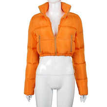 Load image into Gallery viewer, Long Sleeve Zip-Up Parkas Winter Women Warm Cropped Coats
