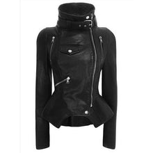 Load image into Gallery viewer, Motorcycle Leather Gothic Jacket Women  Fashion Black
