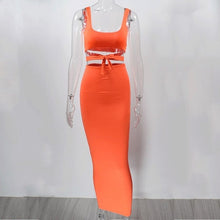 Load image into Gallery viewer, Women Two Piece Outfits Crop Top And Skirt  Matching Sets
