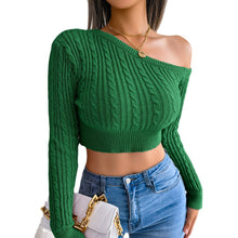 Load image into Gallery viewer, Winter Fashion Twist Strapless Long-Sleeved Short Knitted Sweater
