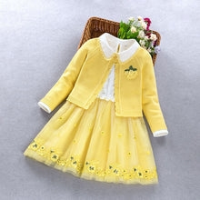 Load image into Gallery viewer, Girls clothing set new spring  princess coat+dress 2Pcs suit for girl party children clothes - nevaehshalo
