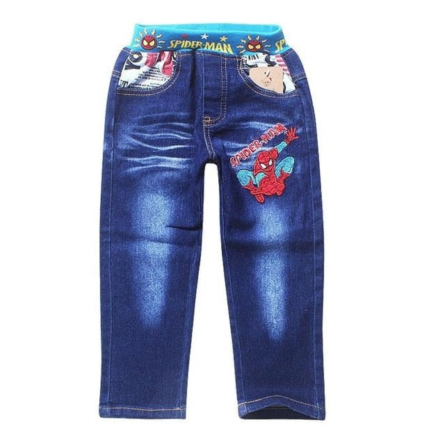 Boys Jeans Children Spiderman Denim Pants for Kids Clothing Casual Trousers - nevaehshalo