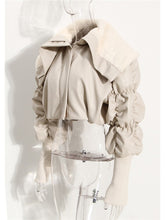 Load image into Gallery viewer, Women&#39;s Winter New Style Casual Lapel Pleated Sleeve Cotton Jacket
