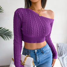 Load image into Gallery viewer, Winter Fashion Twist Strapless Long-Sleeved Short Knitted Sweater
