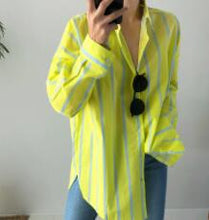 Load image into Gallery viewer, New Striped Long-Sleeve Cotton Women Blouses
