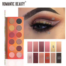 Load image into Gallery viewer, Romantic Beauty 12 Color Dazzle Eye Shadow Plate Pearlescent
