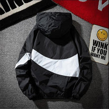 Load image into Gallery viewer, New Men Spring Fall Thin Hoodies Coats Long Sleeves Color Block Zipper Hooded Sweatshirts Jacket Male Black /White/ Gray Outwear - nevaehshalo
