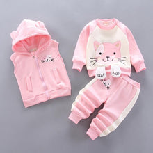 Load image into Gallery viewer, Boys and  Girls Autumn  Warm Hoody  Pants 3Pcs Suit - nevaehshalo
