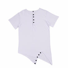 Load image into Gallery viewer, Fashion street wear men&#39;s hi-street t-shirt Button neck t-shirt Longline sharp. - nevaehshalo
