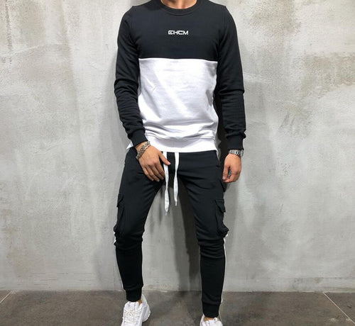 Men's Hoodies Tracksuit Set Male Sweatshirt Sweatpants Multi-pocket Fashion Trousers High Street Jackets Sets - nevaehshalo