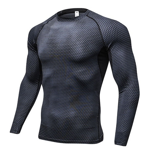 Long Sleeve Sport Shirt Men Quick Dry Running T-shirts Gym Clothing Fitness Top Crossfit T Shirt - nevaehshalo