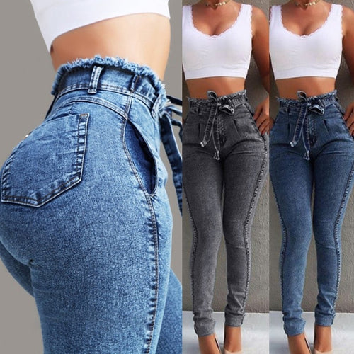 High Waist  Women  Pencil Pants Skinny Jeans - nevaehshalo