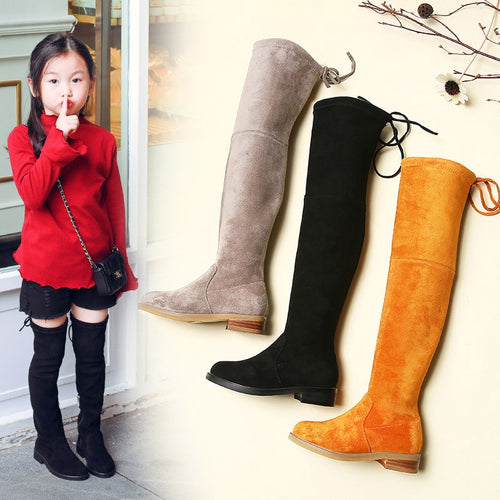 Children Over Knee Boots Girl Shoes Knee Fashion Children Boots Autumn And Winter Princess Girls Boots - nevaehshalo